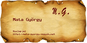 Mata György névjegykártya